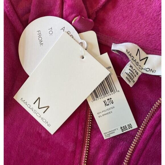 NWT $88 Magaschoni Velvet Sweat Suit Size XL Women’s Fuchsia - Picture 5 of 16